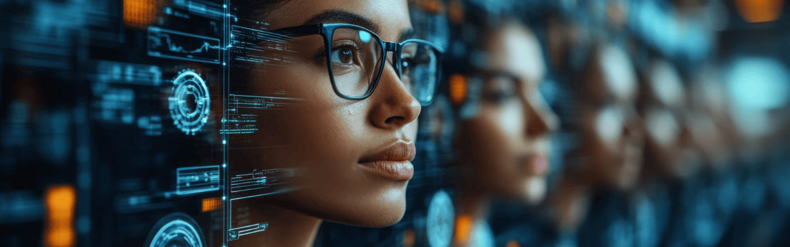 futuristic HR view and AI